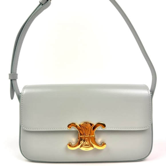 Celine Claude Shoulder Bag Soft Blue - Picture 1 of 10